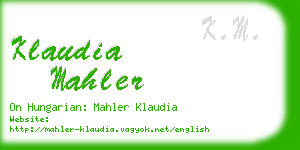 klaudia mahler business card